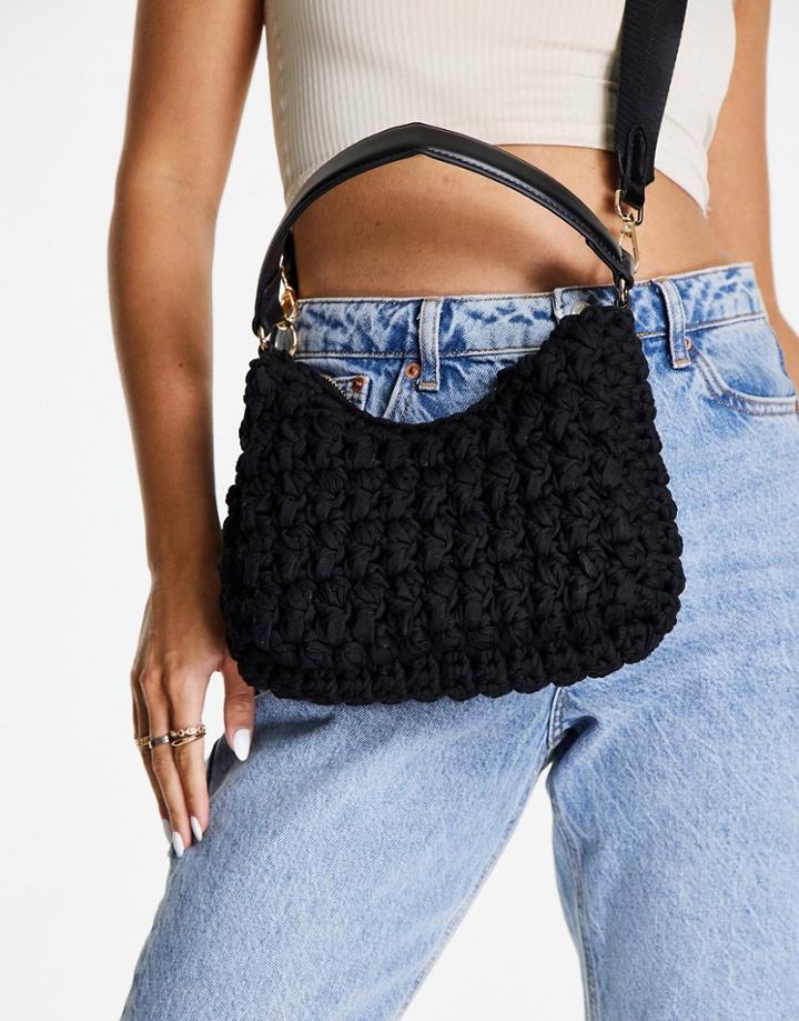 Topshop Crochet Crossbody-black