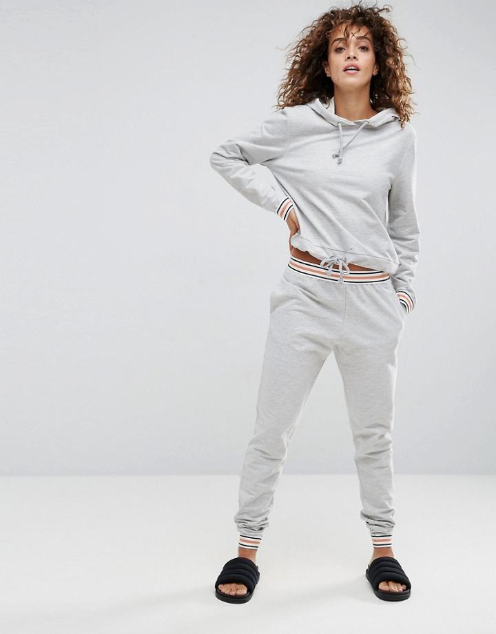 Asos Stripe Elastic Jogger - Gray