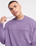 Asos Design Oversized Sweatshirt With Pocket In Purple