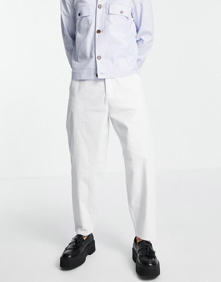 Asos Design Oversized Tapered Fit Chinos In White