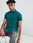Tommy Hilfiger Slim Fit Pique Polo With Flag Logo In Dark Green - Green