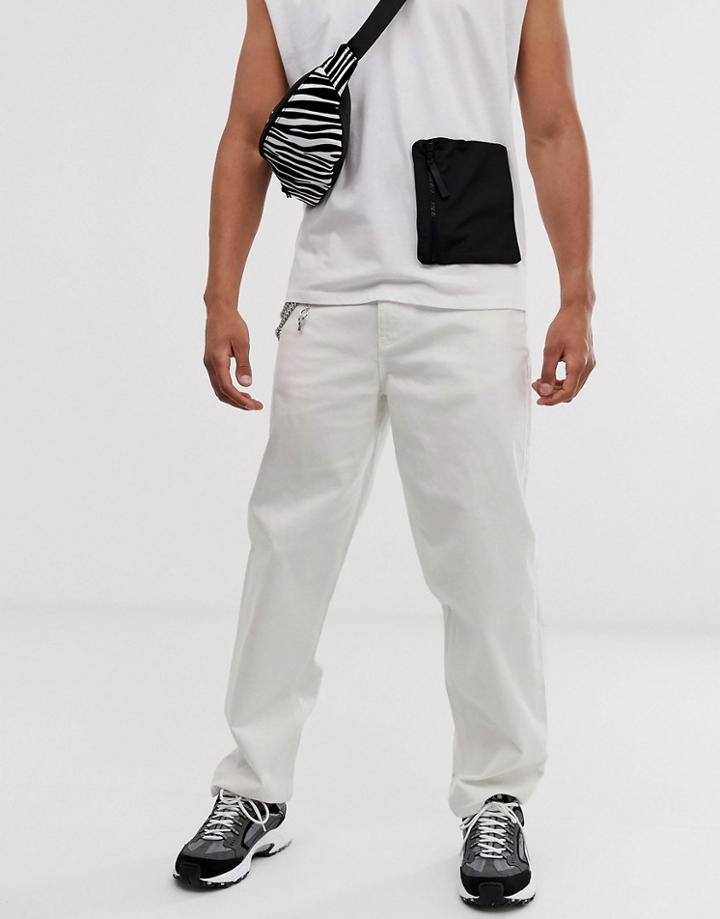 Asos Design Baggy Jeans In White - White