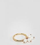 Designb London Pearl Cluster Ring - Gold