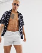 Asos Design Swim Shorts In Light Gray Short Length - Gray