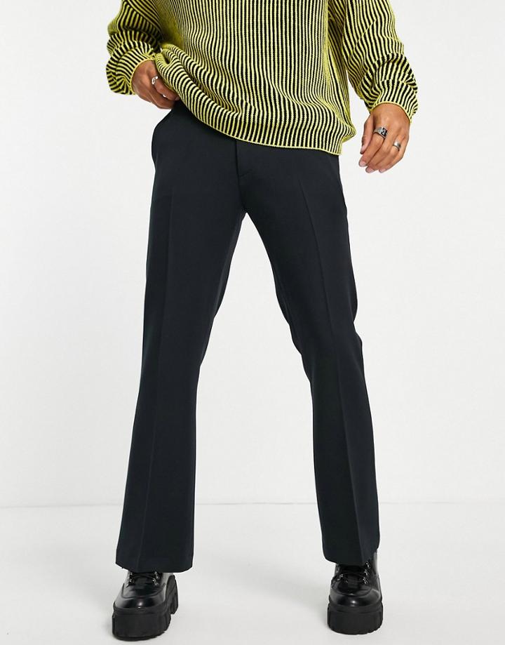 Asos Design Flared Smart Pants In Black