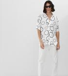 Reclaimed Vintage Inspired Repeat Branded Circular Print Shirt - White