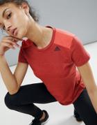 Adidas Mesh Back Prime Tee In Coral - Pink