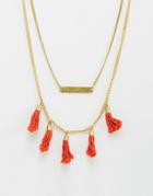 Made Layered Tassel Necklace - Gold