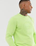Bershka Sweatshirt With Embossed Print In Lime Green - Green