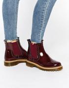 Bronx Bordeau Leather Patent Chelsea Boots - Bordeau