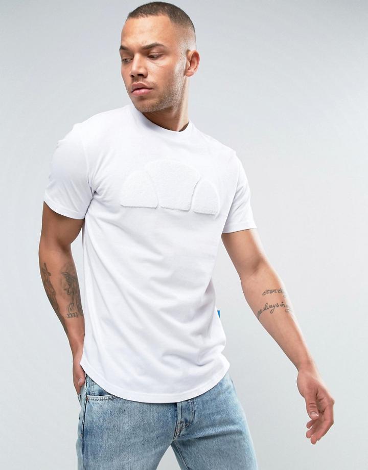 Ellesse Italia T-shirt With Towelling Logo - White