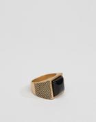 Icon Brand Square Stone Ring In Gold - Gold