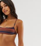 River Island Cami Bikini Top In Stripe - Multi