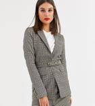 Y.a.s Tall Silla Long Sleeve Check Blazer Two-piece-brown