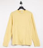 Collusion Unisex Long Sleeve T-shirt In Sand-yellow