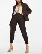 Whistles Tapered Pants In Chocolate-brown