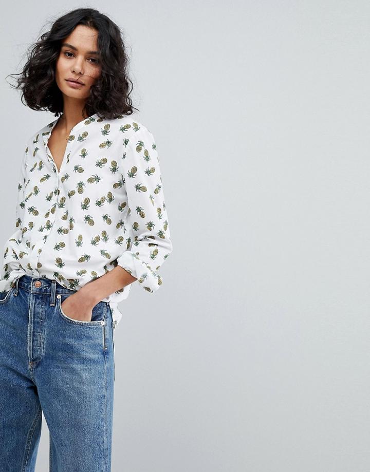Boss Casual Pineapple Print Shirt - White