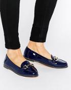 London Rebel Bar Loafers - Navy Patent