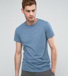 Farah Gloor Marl Slim Fit T-shirt In Blue - Blue