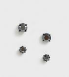 Asos Design Stud Earring Pack With Swarovski Crystal In Gunmetal - Black
