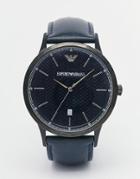 Emporio Armani Renato Watch With Leather Strap Ar2479 - Blue