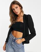Lipsy Puff Sleeve Blazer In Black