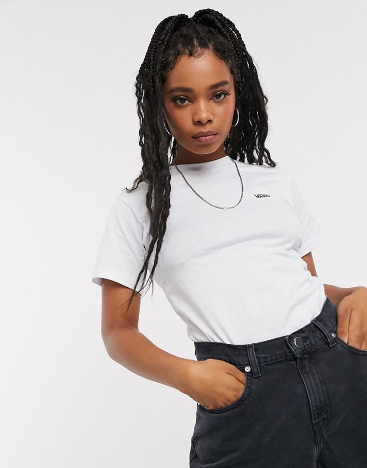 Vans White Small Logo T-shirt-red