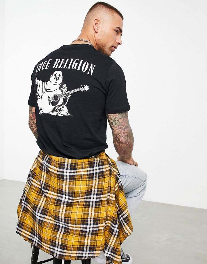 True Religion T-shirt With Buddha Print In Black