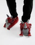 Loungeable Triceratops Slippers - Red