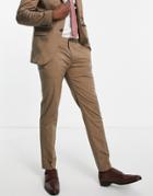 Selected Homme Slim Fit Suit Pants In Tan-brown