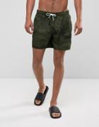 Abercrombie & Fitch Swim Shorts 5 Camo Print In Green - Green