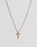 Asos Necklace With Ditsy Gold Cross - Gold
