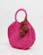 Aldo Yireng Bright Pink Circle Grab Bag With Tassel Detail