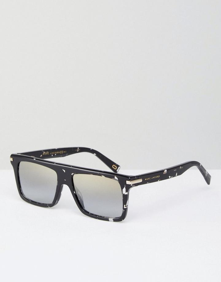 Marc Jacobs Tinted Lens Square Frame Sunglasses With Splatter Finish - Black