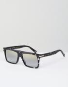 Marc Jacobs Tinted Lens Square Frame Sunglasses With Splatter Finish - Black