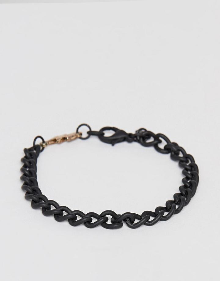 Classics 77 Black Chain Bracelet With Thunder Bolt Charm - Black