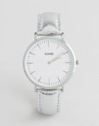 Cluse La Boheme Silver Metallic Leather Watch Cl18233 - Silver