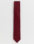 Jack & Jones Slim Tie In Burgundy - Red
