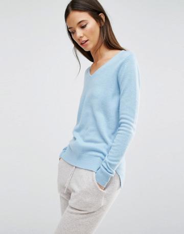 Les 100 Ciels Proletti Cashmere V-neck - Blue
