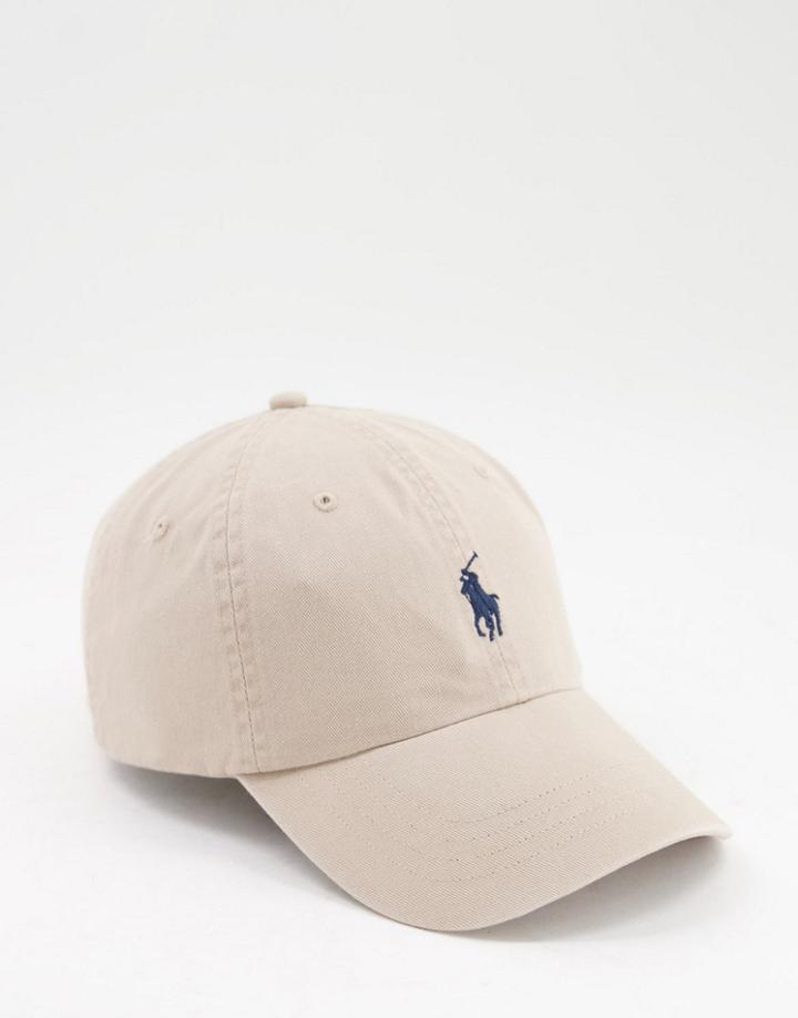 Polo Ralph Lauren Logo Baseball Cap In Beige-neutral