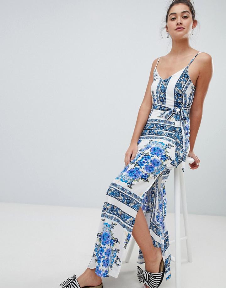 Parisian Printed Cami Maxi Dress - White