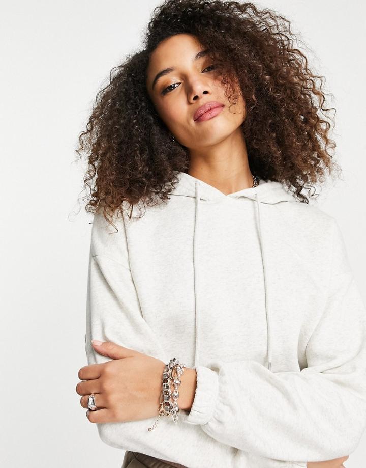 Bershka Oversized Elasticated Hoodie In Gray