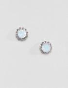 Krystal Swarovski Crystal Flower Stud Earrings In Blue - Blue
