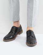 Base London Turner Leather Brogue Shoes - Black