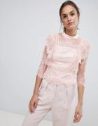 Coast Victoriana Lace Top - Pink