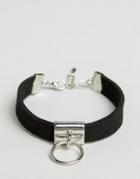 Asos Faux Suede Ring Bracelet - Black