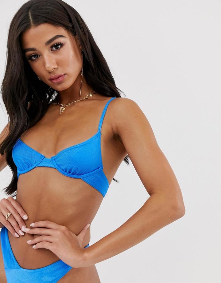 Twiin Surge Bralette Bikini Top In Electric Blue - Blue