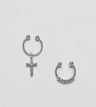 Designb Ear Cuff 2 Pack In Sterling Silver Exclusive To Asos - Silver