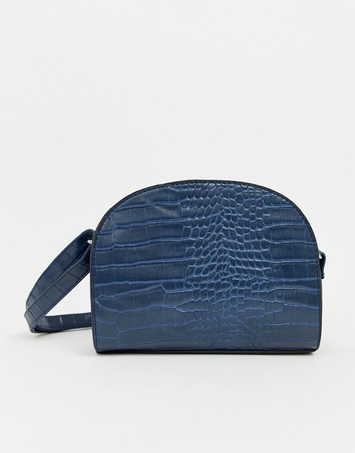 New Look Croc Cross Body In Navy - Navy