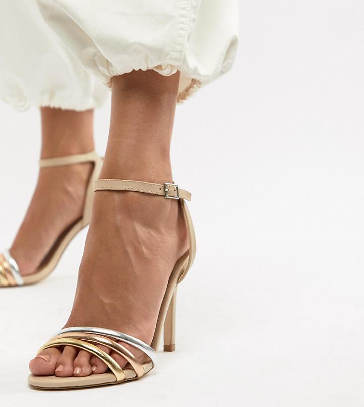 Aldo Strap Leather Heeled Sandal - Beige